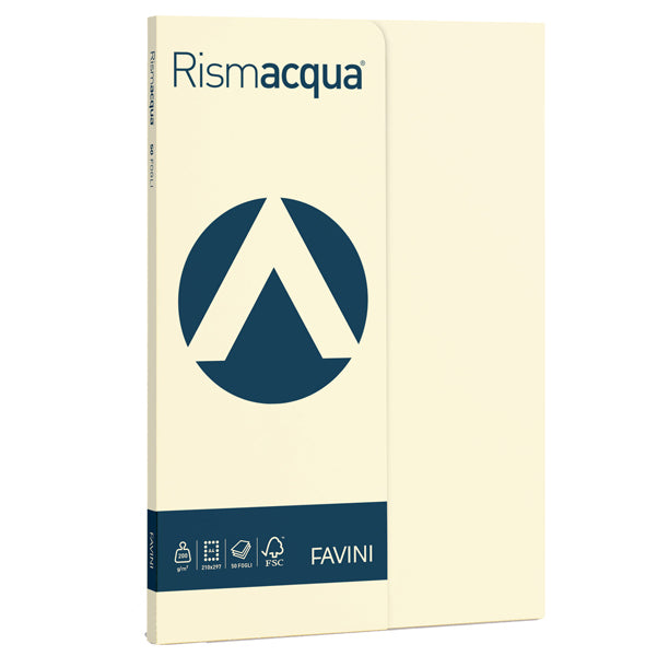 FAVINI - A69Q544 - Carta Rismacqua Small - A4 - 200 gr - avorio 110 - Favini - conf. 50 fogli