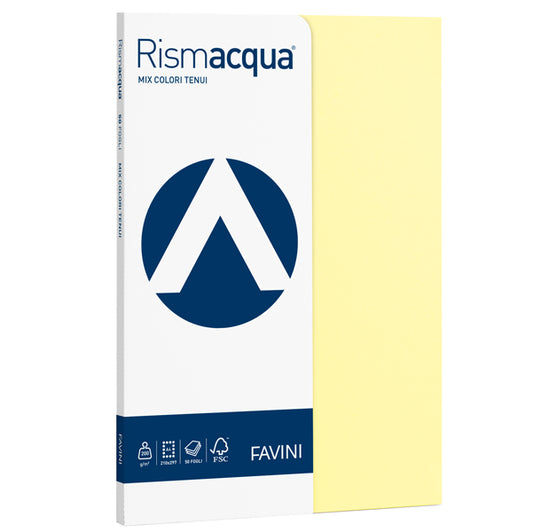 FAVINI - A69X524 - Carta Rismacqua Small - A4 - 200 gr - mix 5 colori - Favini - conf. 50 fogli