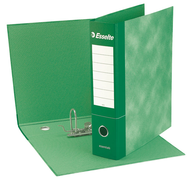 ESSELTE - 390775180 - Registratore Essentials G75 - dorso 8 cm - protocollo 23x33 cm - verde - Esselte