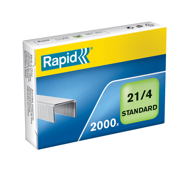 RAPID - 24867500 - Punti Rapid Standard - 21-4 (6-4) - acciaio zincato - metallo - Rapid - conf. 2000 pezzi