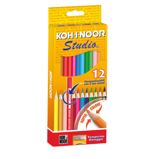 KOH.I.NOOR - DH3312 - Matite colorate Studio - diametro mina 2,8 mm - colori assortiti - Koh.I.Noor - Astuccio 12 pezzi