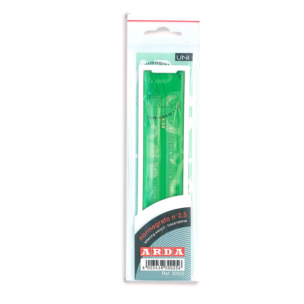 ARDA - 3003 - Normografo lettere e cifre Uni - 3mm - verde - Arda