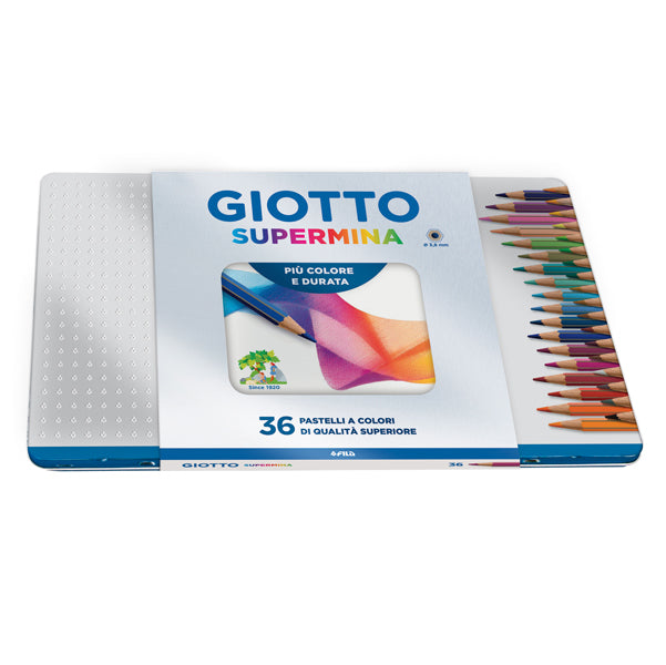 GIOTTO - 23690000 - Pastello Supermina - mina 3,8 mm - colori assortiti - Giotto - astuccio in metallo 36 pezzi
