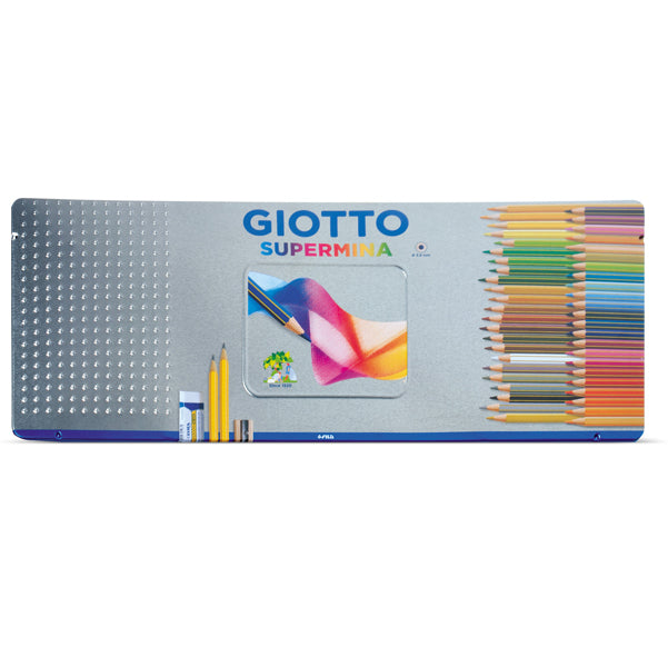 GIOTTO - 23750000 - Pastello Supermina - mina 3,8 mm - colori assortiti - Giotto - astuccio in metallo 50 pezzi