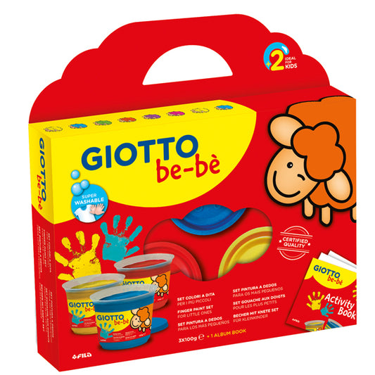 GIOTTO BEBE - 460700 - Supercolori a dita - 100 ml  - rosso, blu, giallo - Giotto bebe - conf. 3 pezzi