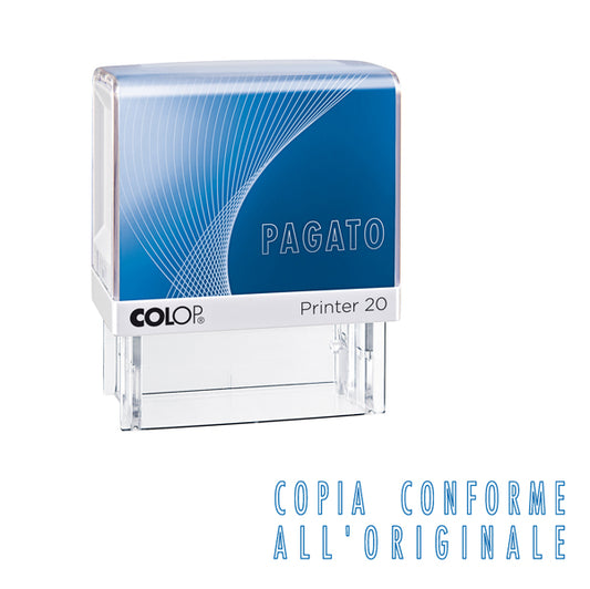 COLOP - PRINTER.20-L0139 - Timbro Printer 20-L G7 - COPIA CONFORME - 1,4 x 3,8 cm - autoinchiostrante - Colop