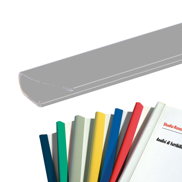 FELLOWES - D116GR - Dorsetti triangolari per rilegatura - 16 mm - grigio - Fellowes - scatola 25 pezzi
