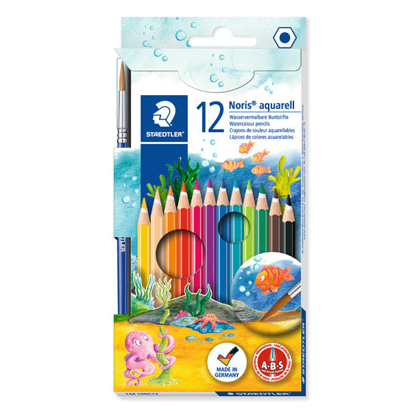 STAEDTLER - 14410NC12 - Pastelli Noris Aquarell 144 - colori assortiti - Staedtler - astuccio 12 pezzi