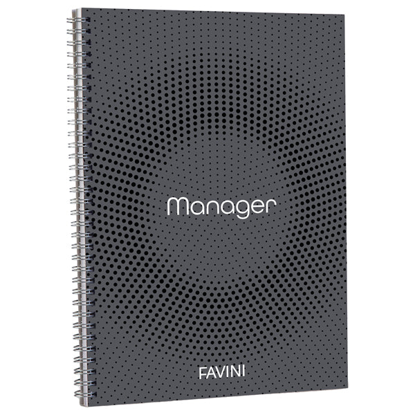 FAVINI - A293814 - Blocco Spiral Manager 4 fori - microperforato - 23 x 29,7cm - 10mm - 80gr - 90 fogli - Favini