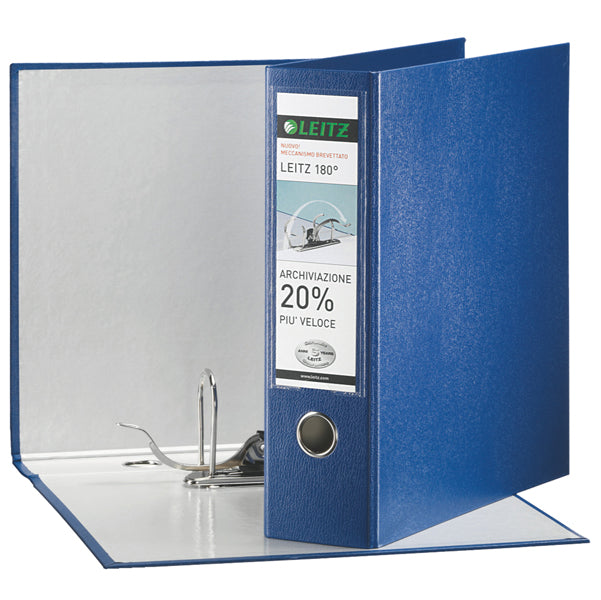 LEITZ - 390765050 - Registratore Leitz 180  G65 - dorso 8 cm - protocollo 23x33 cm - blu - Leitz