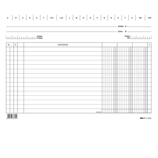 EDIPRO - E3369BL - Schede in cartoncino 3 colonne - 17 x 24 cm orizzontale - Edipro - conf. 100 pezzi
