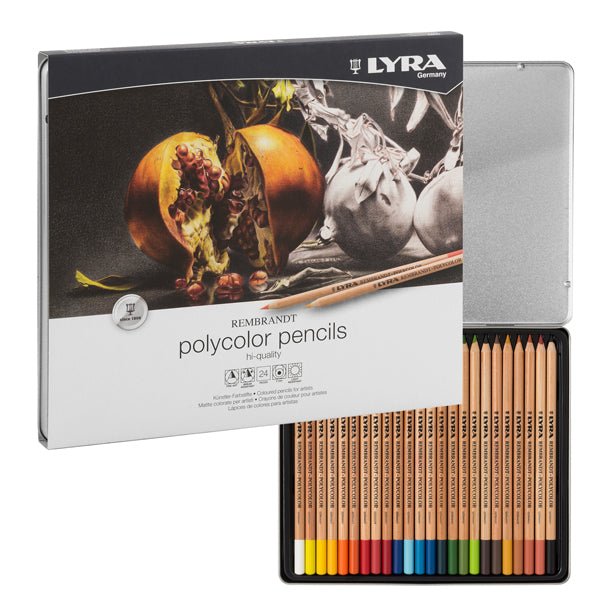 LYRA - L2001240 - Pastelli colorati Rembrandt Polycolor - 3,7 mm - colori assortiti - Lyra - astuccio metallo 24 pezzi
