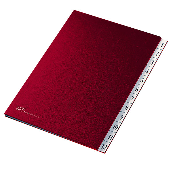 FRASCHINI - 627N-ROSSO - Classificatore numerico 1-12 - 24x34 cm - rosso - Fraschini