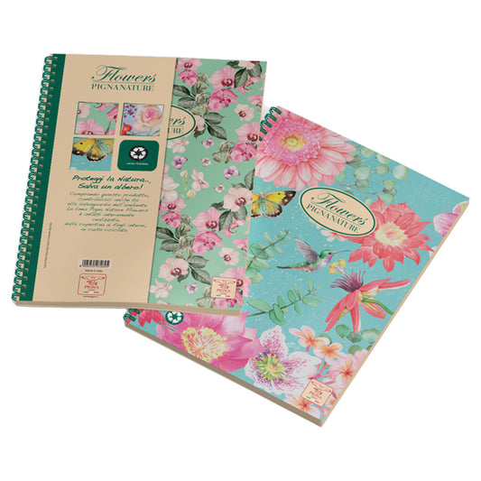 PIGNA - 0215124T5 - Blocco spirale 5mm A4 70gr 135fg pigna nature flowers