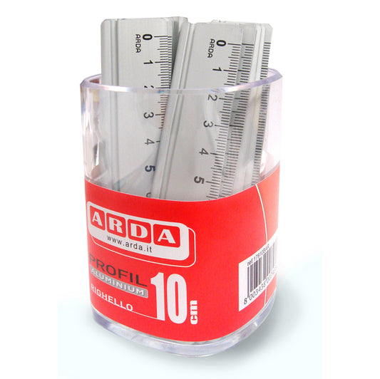 ARDA - 17910BAR - Barattolo 15 righelli - 10cm - alluminio - Arda