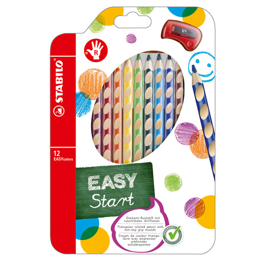 STABILO - 332-12 - Pastelli colorati Easycolors - diametro mina 4,20 mm - per destrorsi - colori assortiti - Stabilo - astuccio 12 pezzi