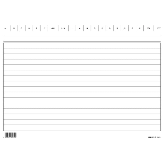 EDIPRO - E3363BL - Schede in cartoncino rigate - 17 x 24 cm orizzontale - Edipro - conf. 100 pezzi
