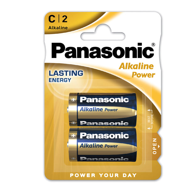 PANASONIC - C500014 - Pile Mezzatorcia C - 1,5V - alcalina - Panasonic - blister 2 pezzi