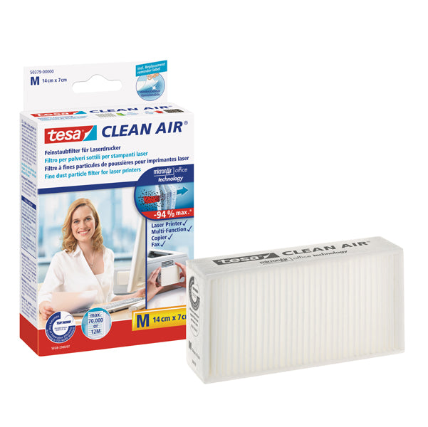 TESA - 50379-00000-02 - Filtro Clean Air per stampanti e fax - 14x7 cm - Tesa