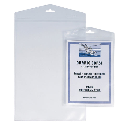 SEI ROTA - 412230 - Porta Avvisi Appendimi - PPL - 22x30 cm - trasparente - Sei Rota - conf. 10 pezzi