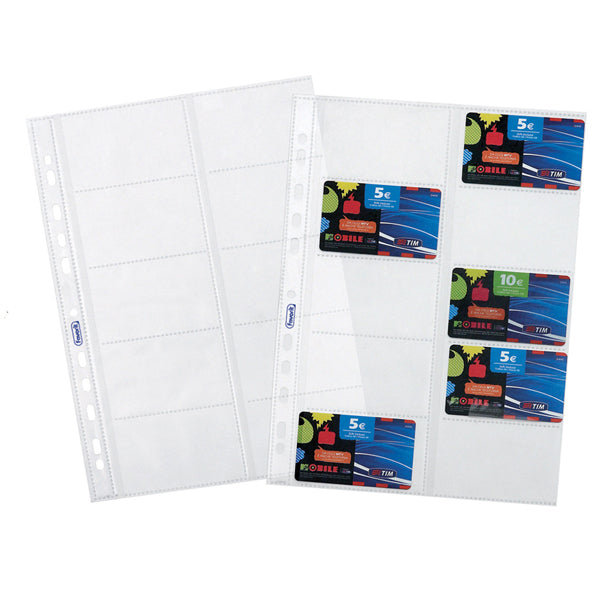 FAVORIT - 100460075 - Buste forate porta cards - PPL - 10 tasche - 21,5x29,7 cm - trasparente - Favorit - conf. 10 pezzi