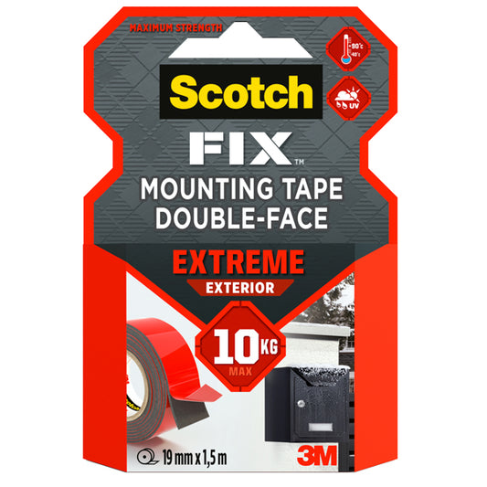 SCOTCH - 7100272781 - Nastro biadesivo FIX Extreme - 1,9 cm x 1,5 m - grigio - Scotch