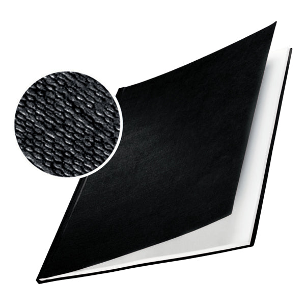 LEITZ - 73900095 - Copertine Impressbind - rigide - 3,5 mm - finitura lino - nero - Leitz - scatola 10 pezzi