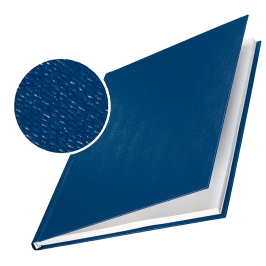 LEITZ - 73910035 - Copertine Impressbind - rigide - 7 mm - finitura lino - blu - Leitz - scatola 10 pezzi