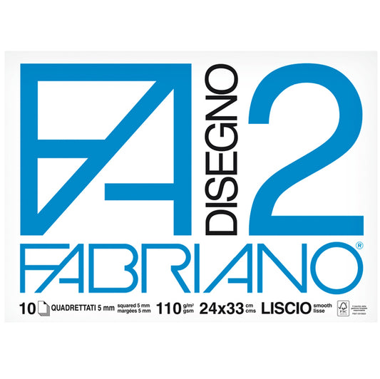 FABRIANO - 04204311 - Album F2 - 24x33cm - 10 fogli - 110gr - quadretto 5mm - punto metallo - Fabriano