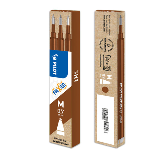 PILOT - 006609 - Refill a sfera Frixionball - punta 0,7mm - marrone - Pilot - conf. 3 pezzi