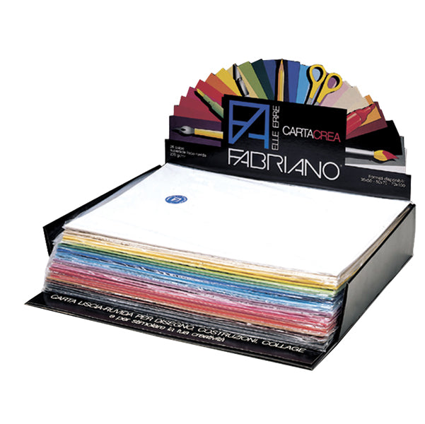 FABRIANO - 46403550 - Cartoncino Cartacrea - 35x50cm - 220gr - colori assortiti - Fabriano - Expo 260 pezzi