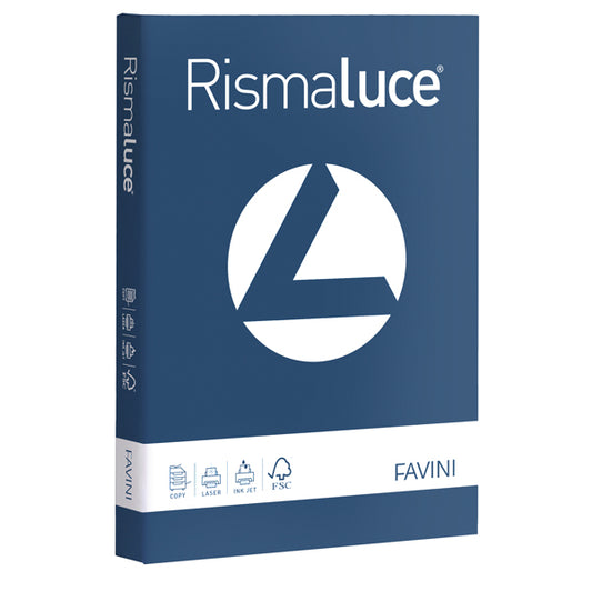 FAVINI - A67K104 - Carta Rismaluce - A4 - 200 gr - blu prussia 62 - Favini - conf. 125 fogli