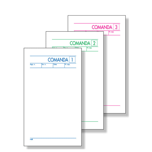 BM - 0100198 - Blocco comande - 25 fogli - 3 copie autoricalcanti - 10 x 17cm - BM