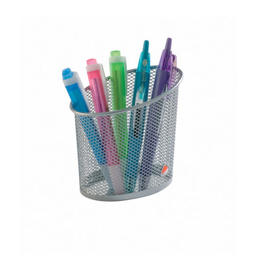 ALBA - MESHCUP-M - Portapenne Mesh - rete metallica - 10,5x7,3x10,3 cm - argento - Alba
