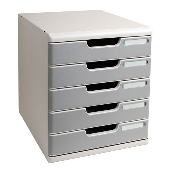 EXACOMPTA - 301041D - Cassettiera Modulo A4 - 28,8 x 32 x 35 cm - 5 cassetti - grigio-granito - Exacompta