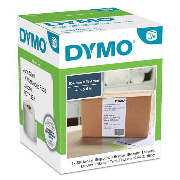 DYMO - S0904980 - Rotolo 220 etichette LW S0904980 - 104 x 159 mm - XL indirizzi - bianco - Dymo