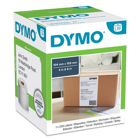 DYMO - S0904980 - Rotolo 220 etichette LW S0904980 - 104 x 159 mm - XL indirizzi - bianco - Dymo