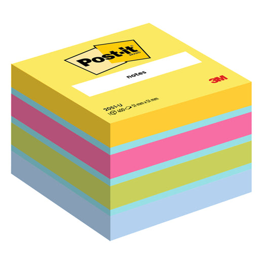 POST-IT - 7100172396 - Blocco foglietti Minicubo - 2051-U - 51 x 51 mm - 72 gr - colori assortiti - 400 fogli - Post it