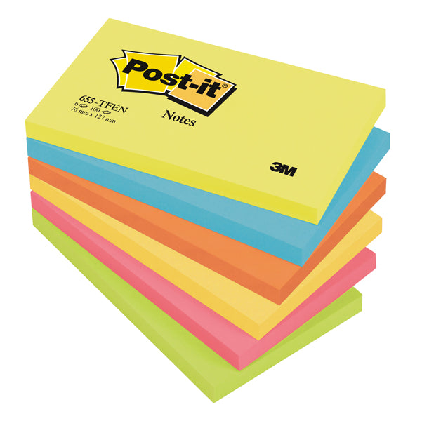 POST-IT - 7100172314 - Blocco foglietti Colori Energy - 655-TFEN - 76 x 127 mm - 72 gr - colori assortiti - 100 fogli - Post it