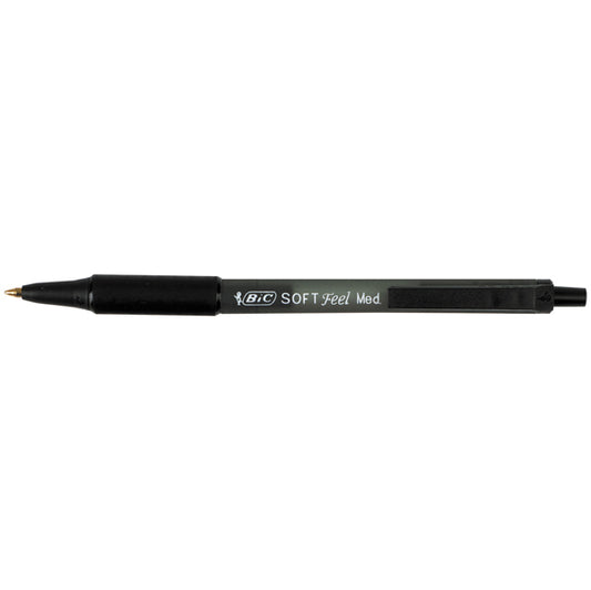 BIC - 837397 - Penne a sfera a scatto Soft Feel - punta 1,0mm - nero  - Bic - conf. 12 pezzi