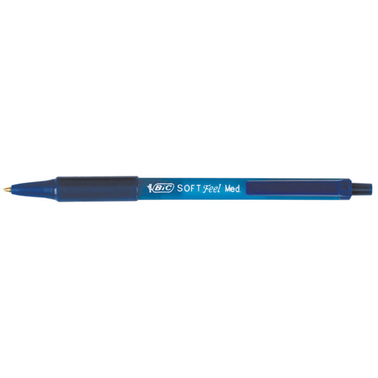 BIC - 837398 - Penne a sfera a scatto Soft Feel - punta 1,0mm - blu - Bic - conf. 12 pezzi