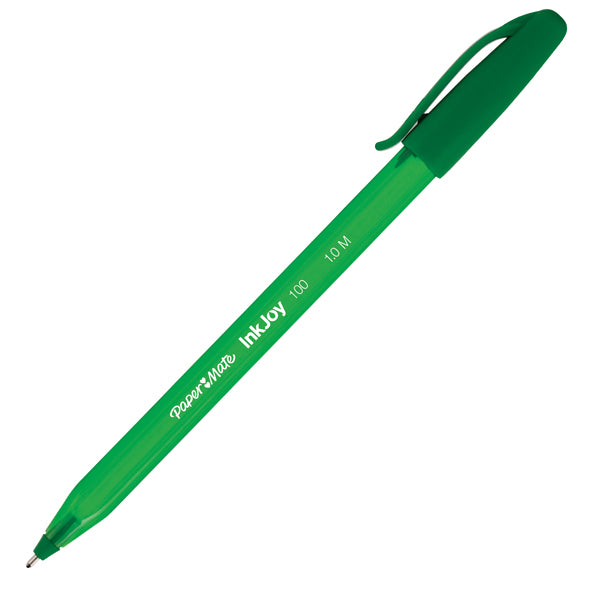 PAPERMATE - S0957150 - Penna a sfera con cappuccio Inkjoy 100 - punta 1,0mm  - verde - Papermate