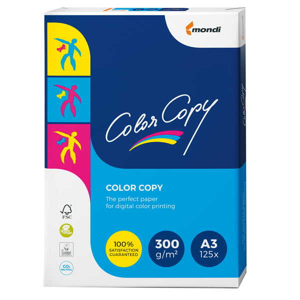 MONDI - 6394 - Carta Color Copy - 320 x 450 mm - 300 gr - bianco - Sra3 - Mondi conf. 125 fogli