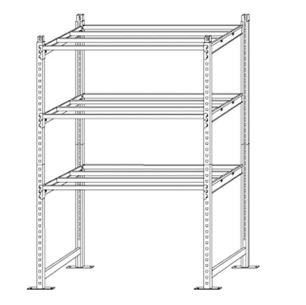 PAPERFLOW - K605130 - Kit iniziale scaffale - 5 ripiani - 100 x 35 x 200 cm - acciaio cromato -Paperflow