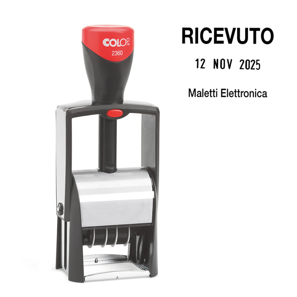 COLOP - 2360 - Timbro Datario Classic Line 2360 - 5 righe - 3 x 4,5 cm - autoinchiostrante - Colop