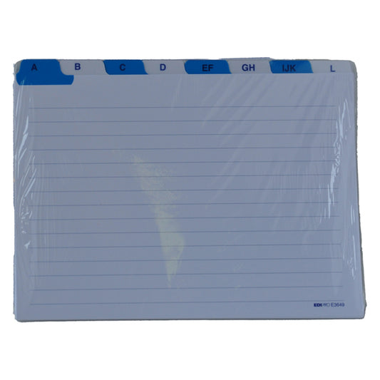 EDIPRO - E3656 - Schede - rubrica A-Z -  17x24 cm (orizzontale) - bianco - Edipro