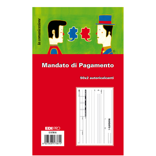 EDIPRO - E5736A - Blocco mandato di pagamento E5736A - 9,9 x 17cm - 100 fogli - Edipro