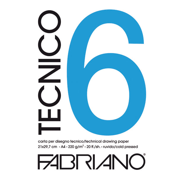 FABRIANO - 09702535 - Blocco Tecnico 6 - 25x35cm - 20 fogli - 220gr - ruvido - Fabriano