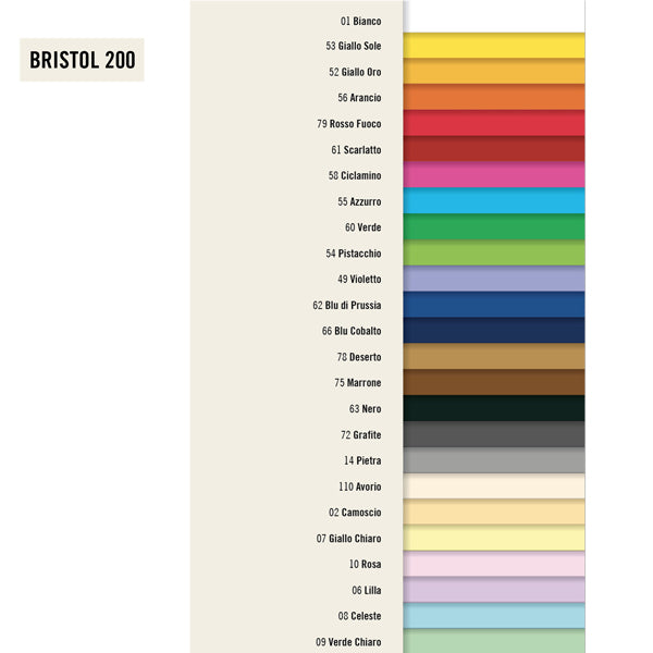 FAVINI - A35Q0A1 - Cartoncino Bristol Color - 70x100cm - 200gr - avorio 110 - Favini - blister 10 fogli