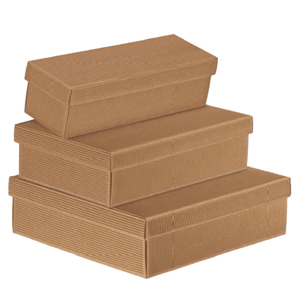 SCOTTON - 7865 - Scatola in cartone Onda avana - con coperchio orizzontale - 34 x 18,5 x 9,5cm - Scotton